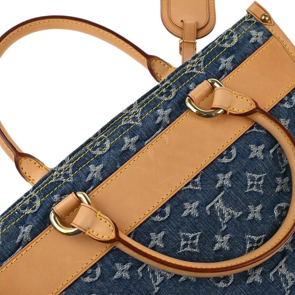 Louis Vuitton Monogram Denim Flat Shopper Tote Handbag M95018 AS0075 186407 - Picture 9 of 10